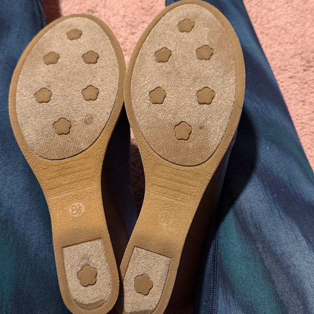 Elegant Blue Wedge Peep Toe Shoes - Picture 7 of 7